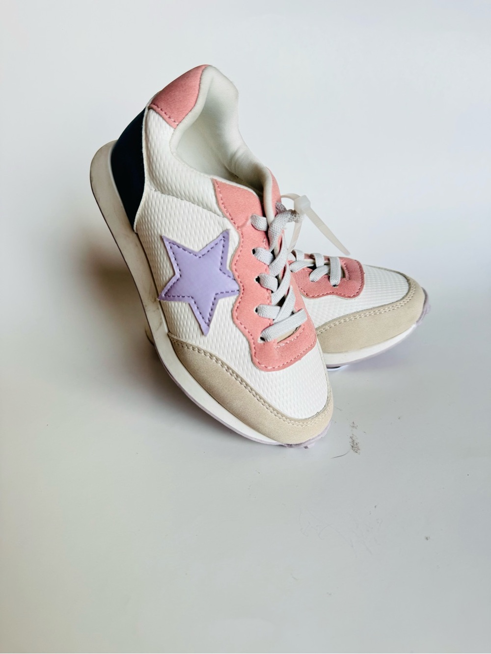 MIA White Sneakers with Pink Accents and Lavender Star